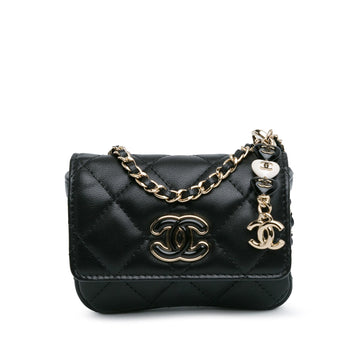 Top Quality Chanel CC Lambskin Card Holder On Chain (SHG-OR7dwk)