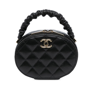 Top Quality Chanel CC Lambskin Ruched Oval Top Handle Bag (SHG-tKjIpn)
