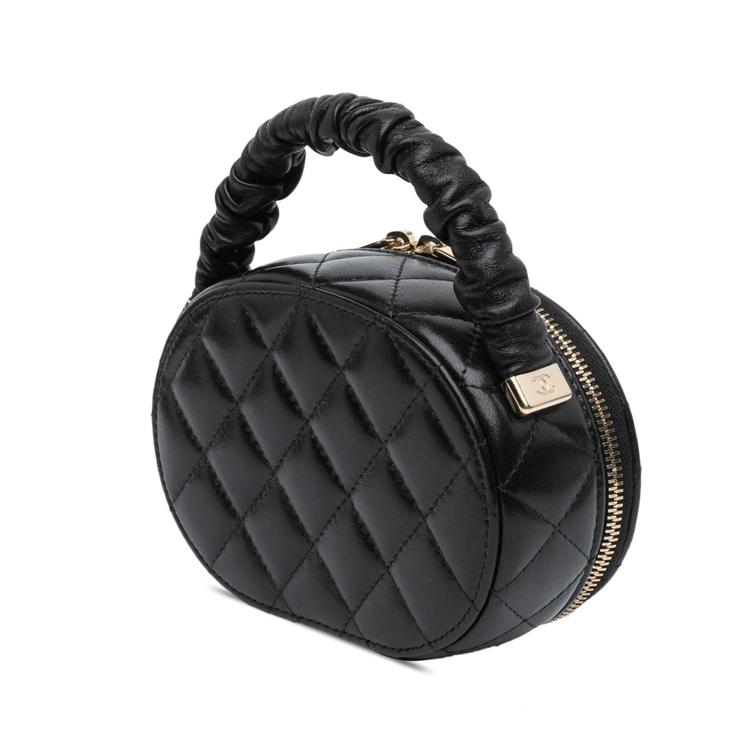Top Quality Chanel CC Lambskin Ruched Oval Top Handle Bag (SHG-tKjIpn)