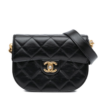 Top Quality Chanel CC Quilted Calfskin Round Moon Messenger Flap (SHG-yErlrj)