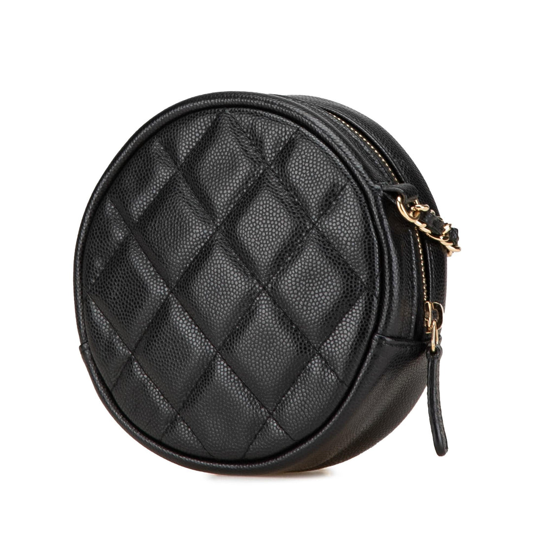 Top Quality Chanel CC Quilted Caviar Round Clutch With Chain (SHG-Hj86ce)
