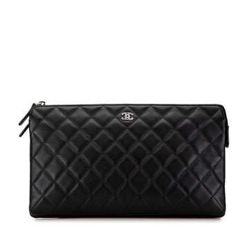 Top Quality Chanel CC Quilted Lambskin Double Zip Clutch (SHG-9zutGz)