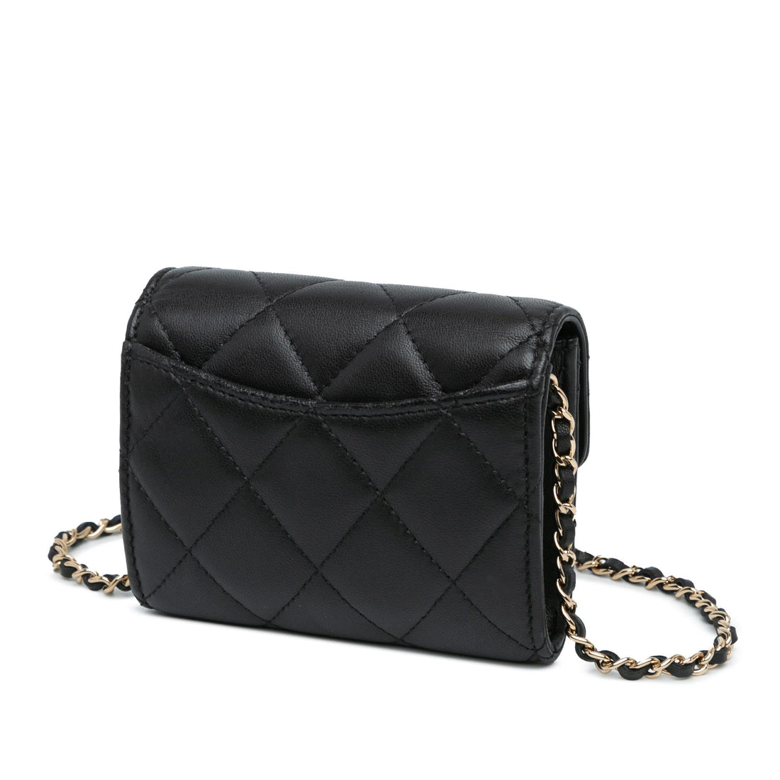 Top Quality Chanel CC Quilted Lambskin Flap Card Holder On Chain (SHG-nIBnCq)