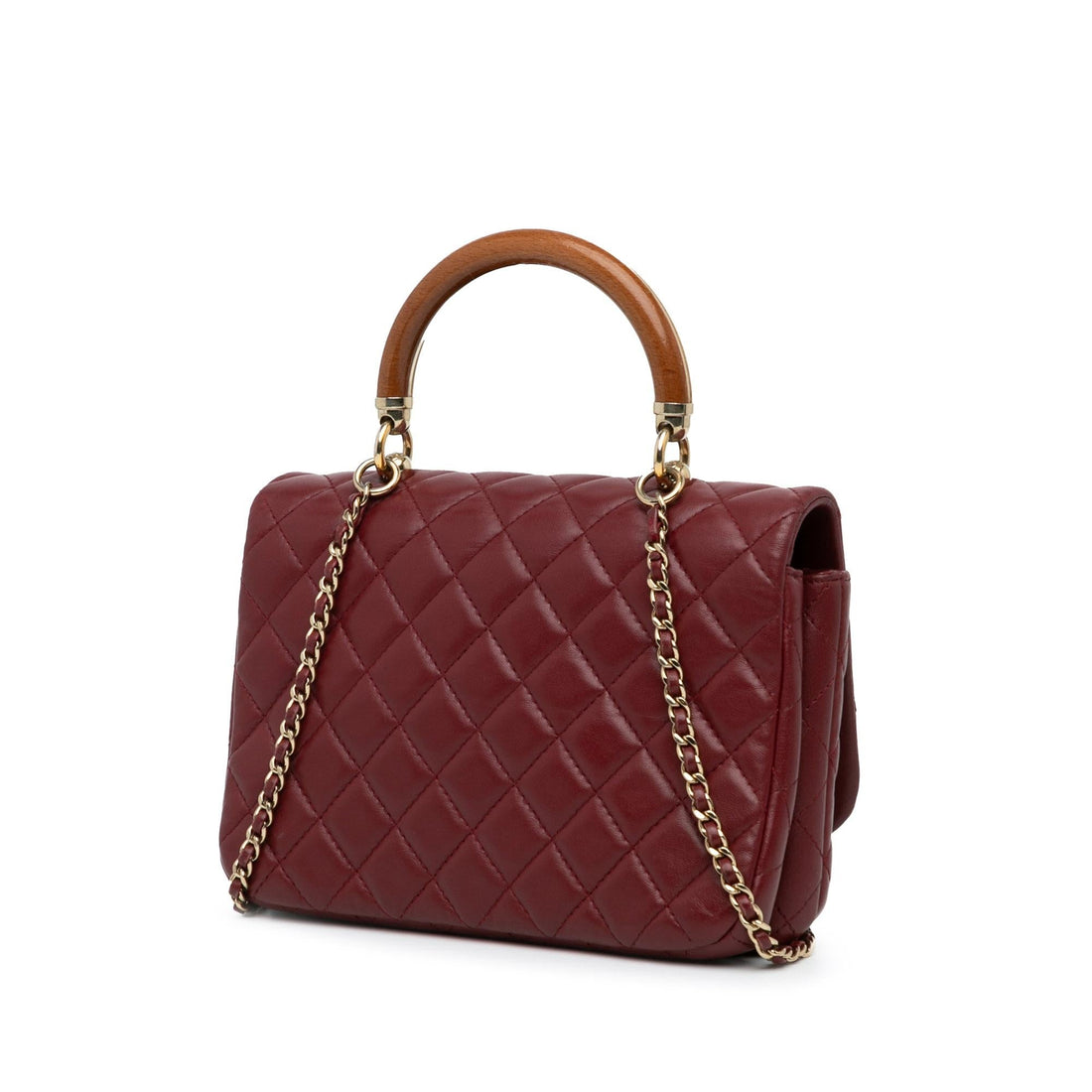Top Quality Chanel CC Quilted Lambskin Knock on Wood Satchel (SHG-wiPzxy)
