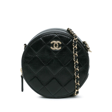 Top Quality Chanel CC Quilted Lambskin Round Clutch with Chain (SHG-vxtHcs)