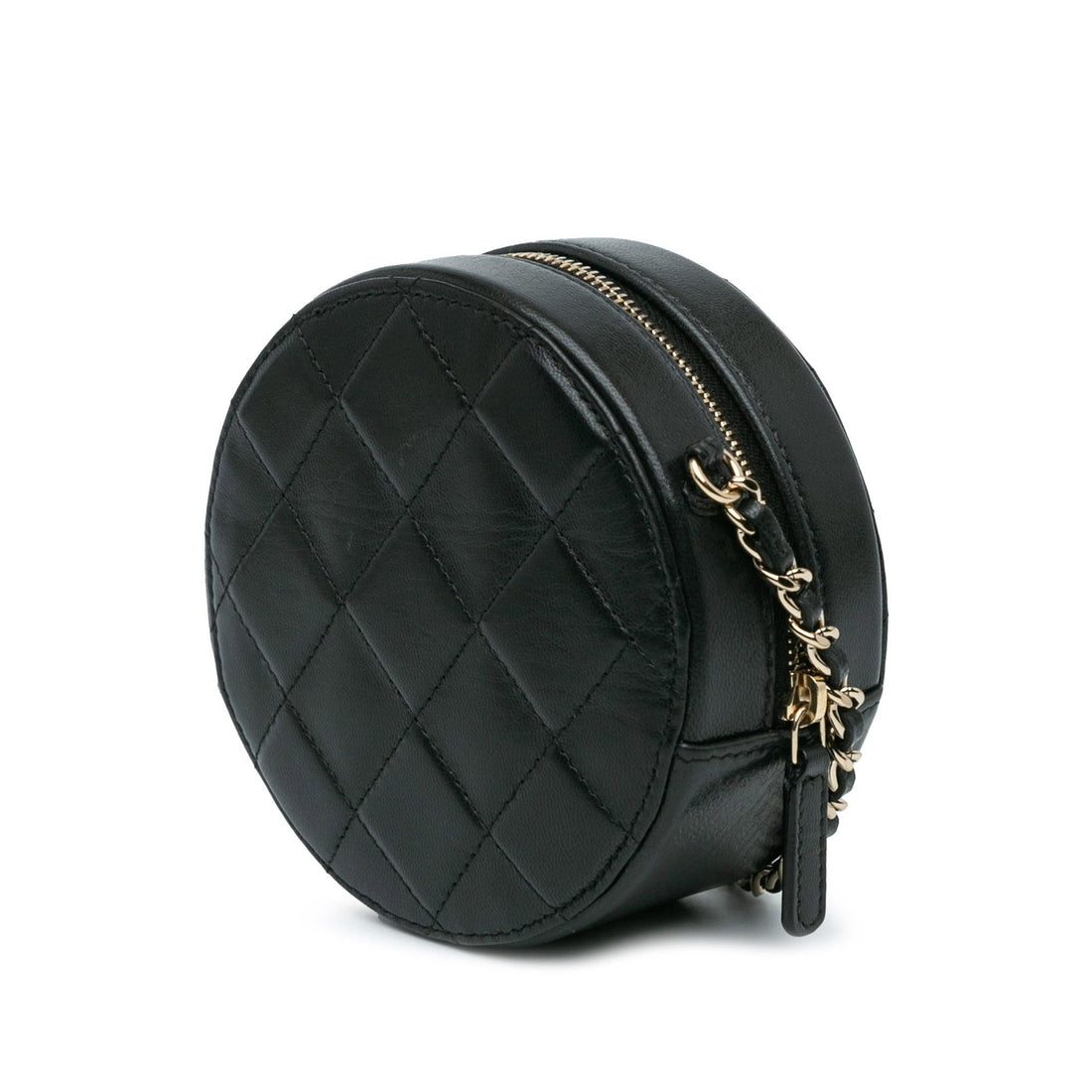 Top Quality Chanel CC Quilted Lambskin Round Clutch with Chain (SHG-vxtHcs)