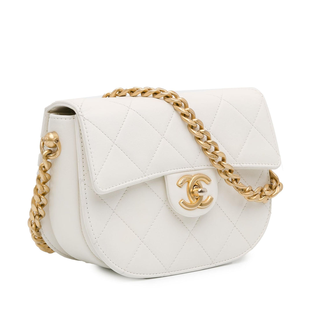 Top Quality Chanel CC Quilted Lambskin Round Moon Messenger Flap (SHG-ZHZyok)