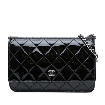 Top Quality Chanel CC Quilted Patent Wallet On Chain (SHG-u1EQdo)