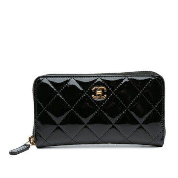 Top Quality Chanel CC Quilted Patent Zip Around Long Wallet (SHG-OZKSJN)