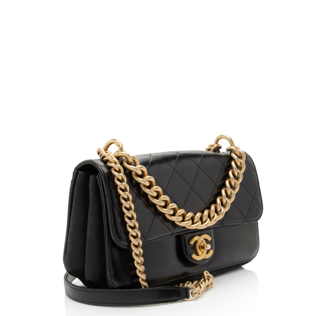 Top Quality Chanel Calfskin Straight Line Small Flap Bag (SHF-6VRqD4)