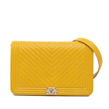 Top Quality Chanel Caviar Chevron Le Boy Wallet On Chain (SHG-qIpwVh)