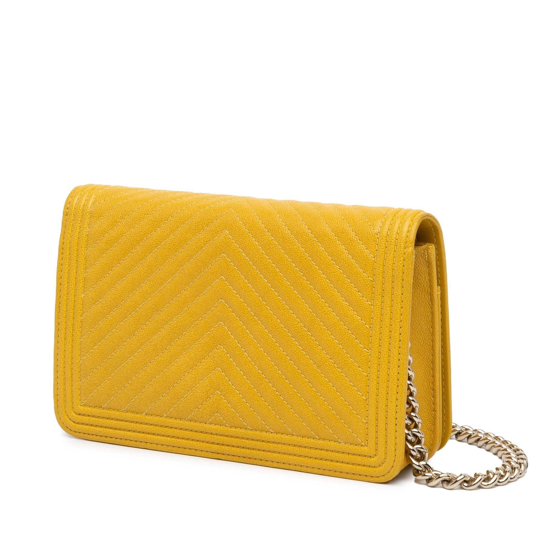 Top Quality Chanel Caviar Chevron Le Boy Wallet On Chain (SHG-qIpwVh)