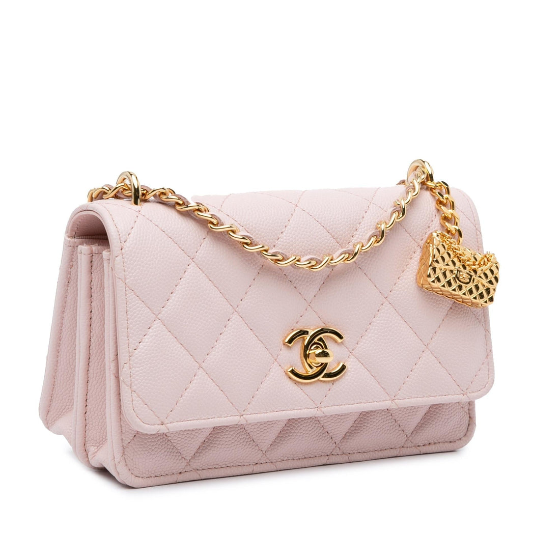 Top Quality Chanel Caviar Flap Charm Wallet on Chain (SHG-4u15E1)