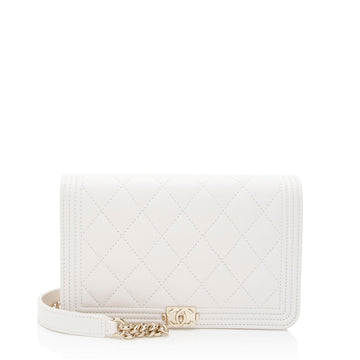 Top Quality Chanel Caviar Leather Boy Wallet on Chain (SHF-z9WBsL)