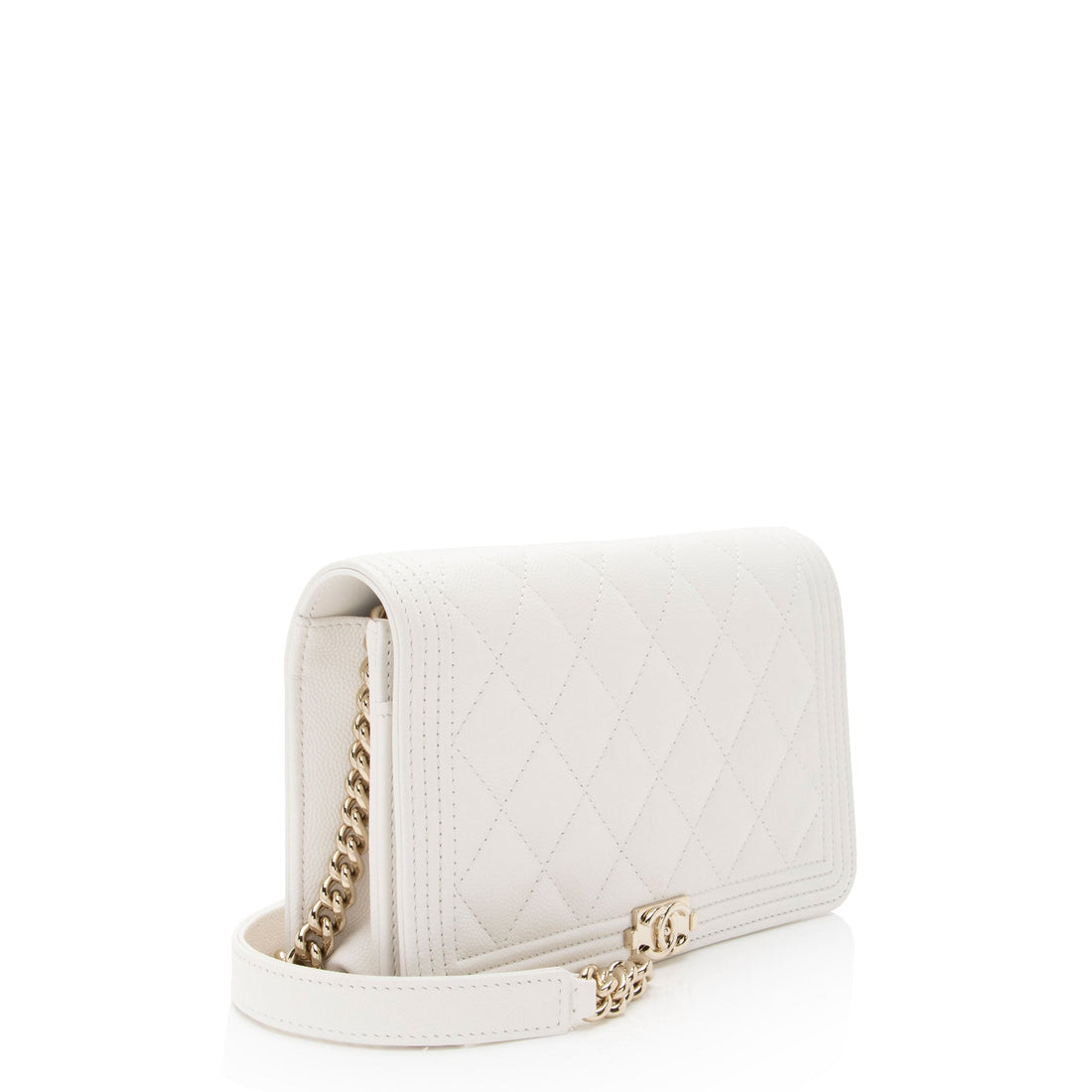 Top Quality Chanel Caviar Leather Boy Wallet on Chain (SHF-z9WBsL)