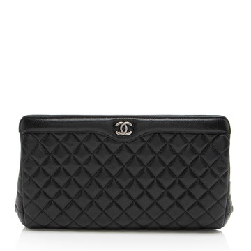 Top Quality Chanel Caviar Leather CC Frame Clutch (SHF-sS7xNc)