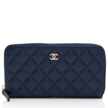 Top Quality Chanel Caviar Leather CC Zip Around Wallet (SHF-dr4Upy)