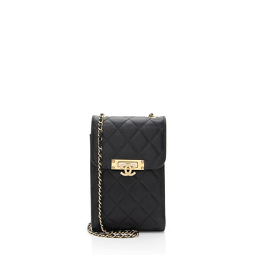 Top Quality Chanel Caviar Leather Golden Class Phone Holder Crossbody (SHF-d2hiJL)