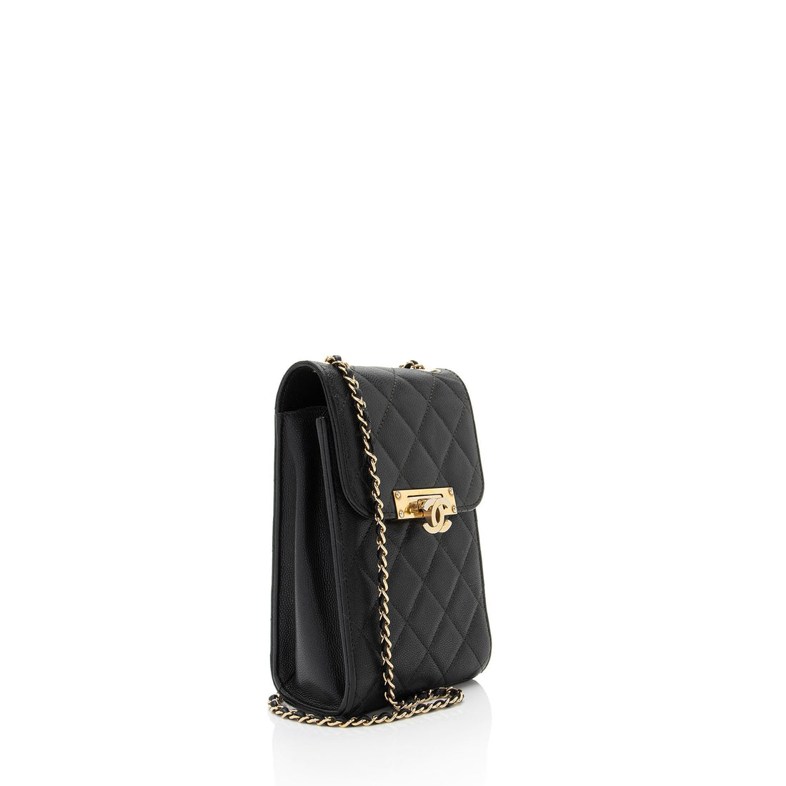 Top Quality Chanel Caviar Leather Golden Class Phone Holder Crossbody (SHF-d2hiJL)