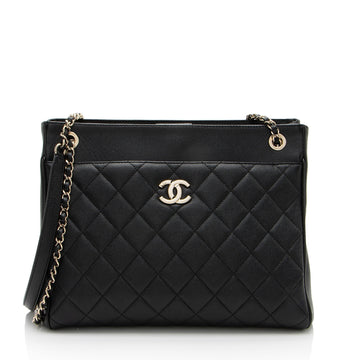 Top Quality Chanel Caviar Leather In Out Flap Shopping Tote (SHF-PabvUh)
