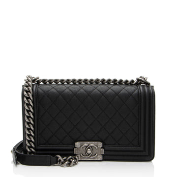 Top Quality Chanel Caviar Leather Old Medium Boy Bag (SHF-wXFTmr)