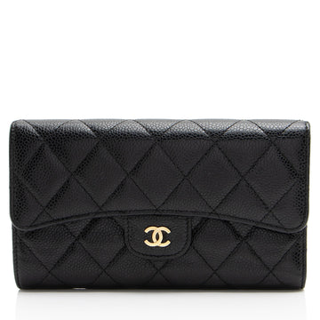 Top Quality Chanel Caviar Leather Trifold Wallet (SHF-CKsJOS)