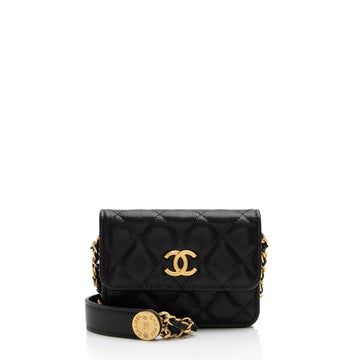 Top Quality Chanel Caviar Leather Twist You Buttons Chain Belt Bag (SHF-6GNxkq)