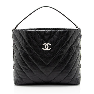 Top Quality Chanel Chevron Aged Calfskin Big Bang Hobo (SHF-3kJJhz)