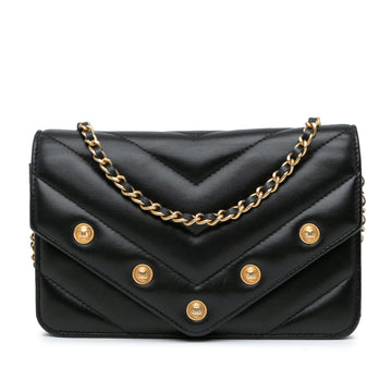 Top Quality Chanel Chevron Lambskin Button Wallet On Chain (SHG-pnpkKQ)