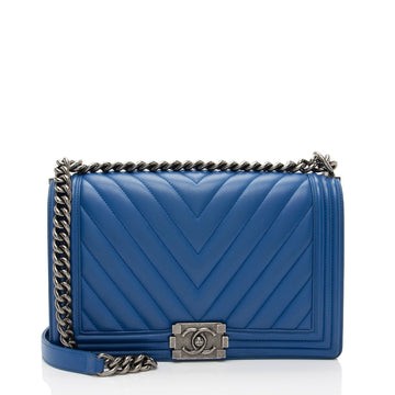 Top Quality Chanel Chevron Lambskin New Medium Boy Bag (SHF-LBsLUP)
