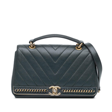 Top Quality Chanel Chevron Sheepskin Stitched Chain Top Handle Flap (SHG-H3vEW0)