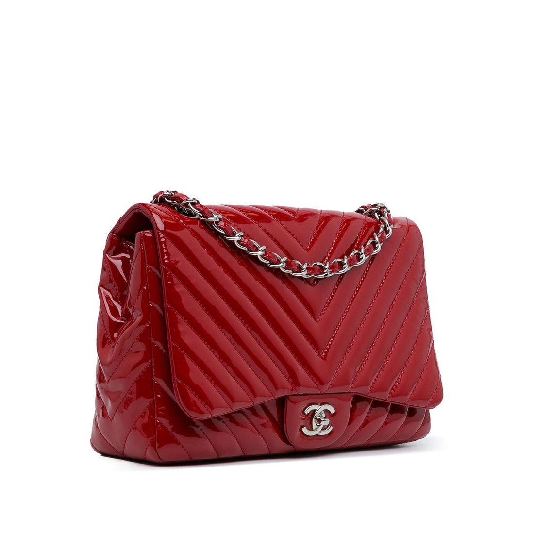 Top Quality Chanel Jumbo Chevron Patent Single Flap (SHG-q2Z09k)