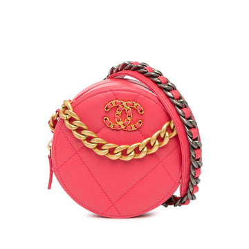 Top Quality Chanel Lambskin 19 Round Clutch with Chain (SHG-lonjpA)