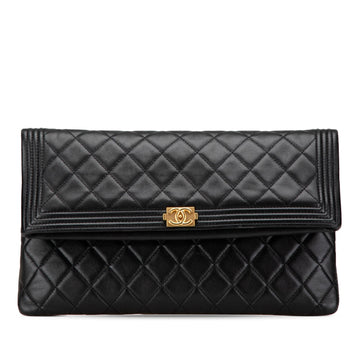 Top Quality Chanel Lambskin Boy Foldover Clutch (SHG-IicQ7k)