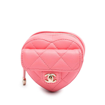 Top Quality Chanel Lambskin CC In Love Heart Zipped Arm Coin Purse (SHG-soOGdf)