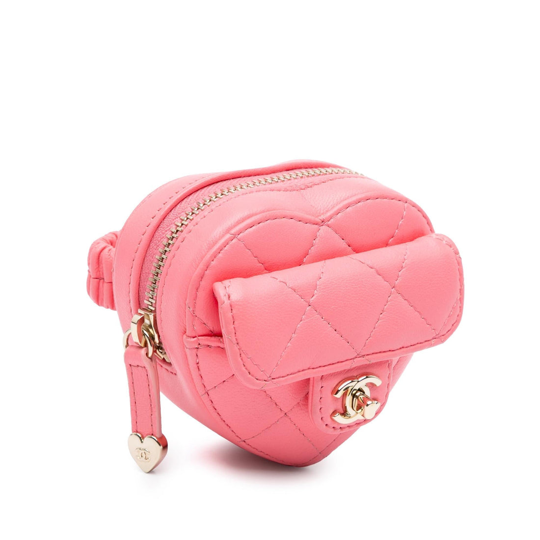Top Quality Chanel Lambskin CC In Love Heart Zipped Arm Coin Purse (SHG-soOGdf)