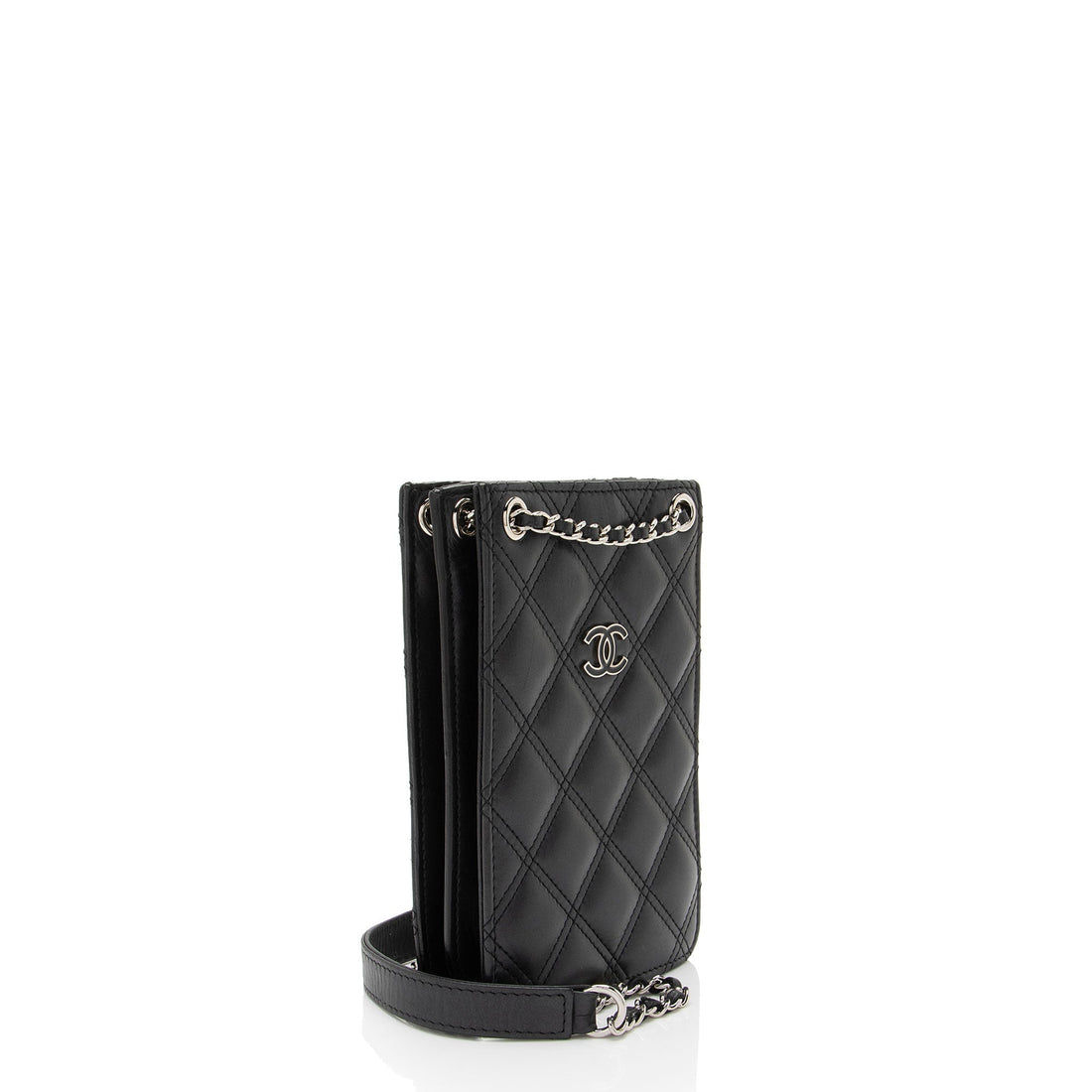 Top Quality Chanel Lambskin CC Phone Holder Crossbody - FINAL SALE (SHF-htR1Mr)