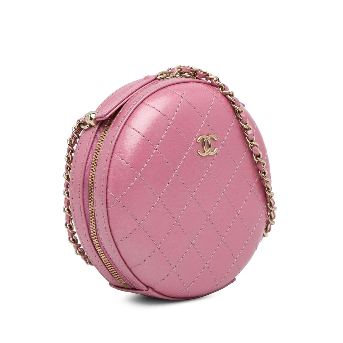 Top Quality Chanel Lambskin CC Round Chain Crossbody (SHG-VrNp3m)