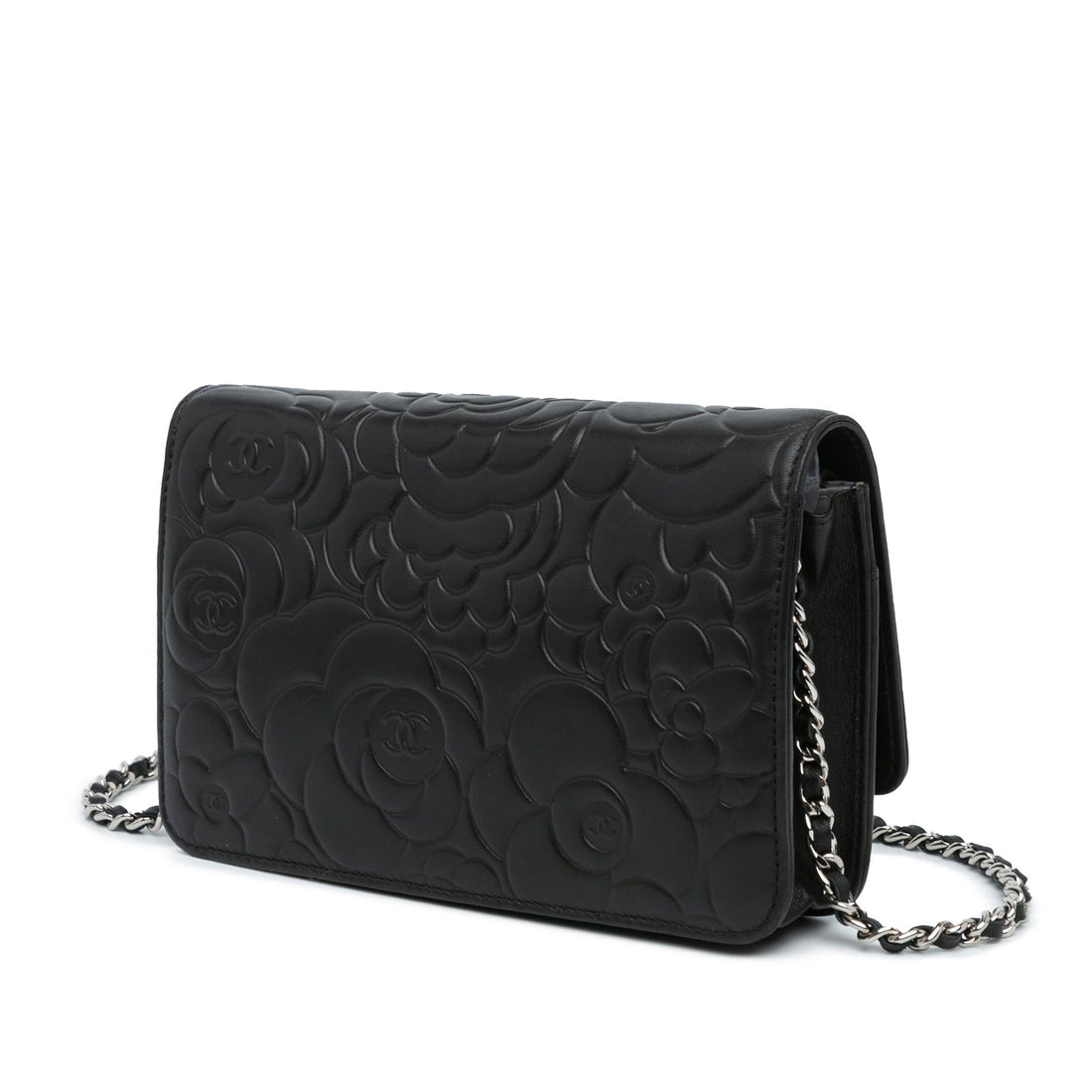 Top Quality Chanel Lambskin Camellia Embossed Wallet On Chain (SHG-Jgwe48)