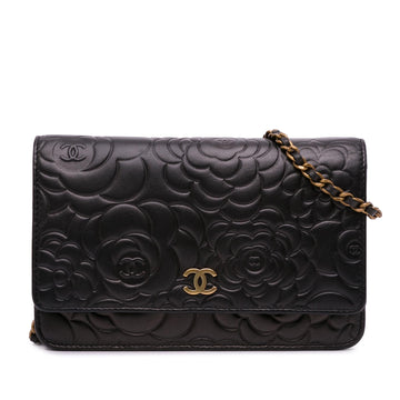 Top Quality Chanel Lambskin Camellia Wallet On Chain (SHG-uwF0Rj)