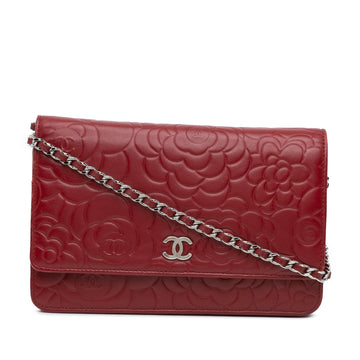 Top Quality Chanel Lambskin Camellia Wallet On Chain (SHG-XAX1xo)