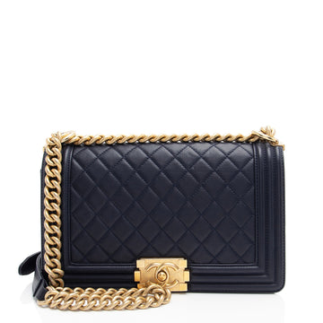 Top Quality Chanel Lambskin Old Medium Boy Bag (SHF-OdWPxQ)