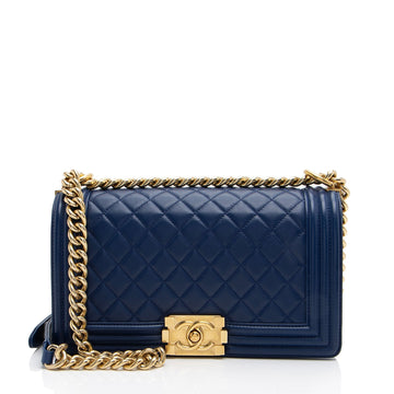 Top Quality Chanel Lambskin Old Medium Boy Bag (SHF-lx1VjZ)