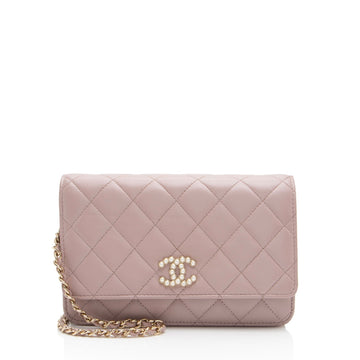 Top Quality Chanel Lambskin Pearl CC Wallet on Chain (SHF-xRqAN6)