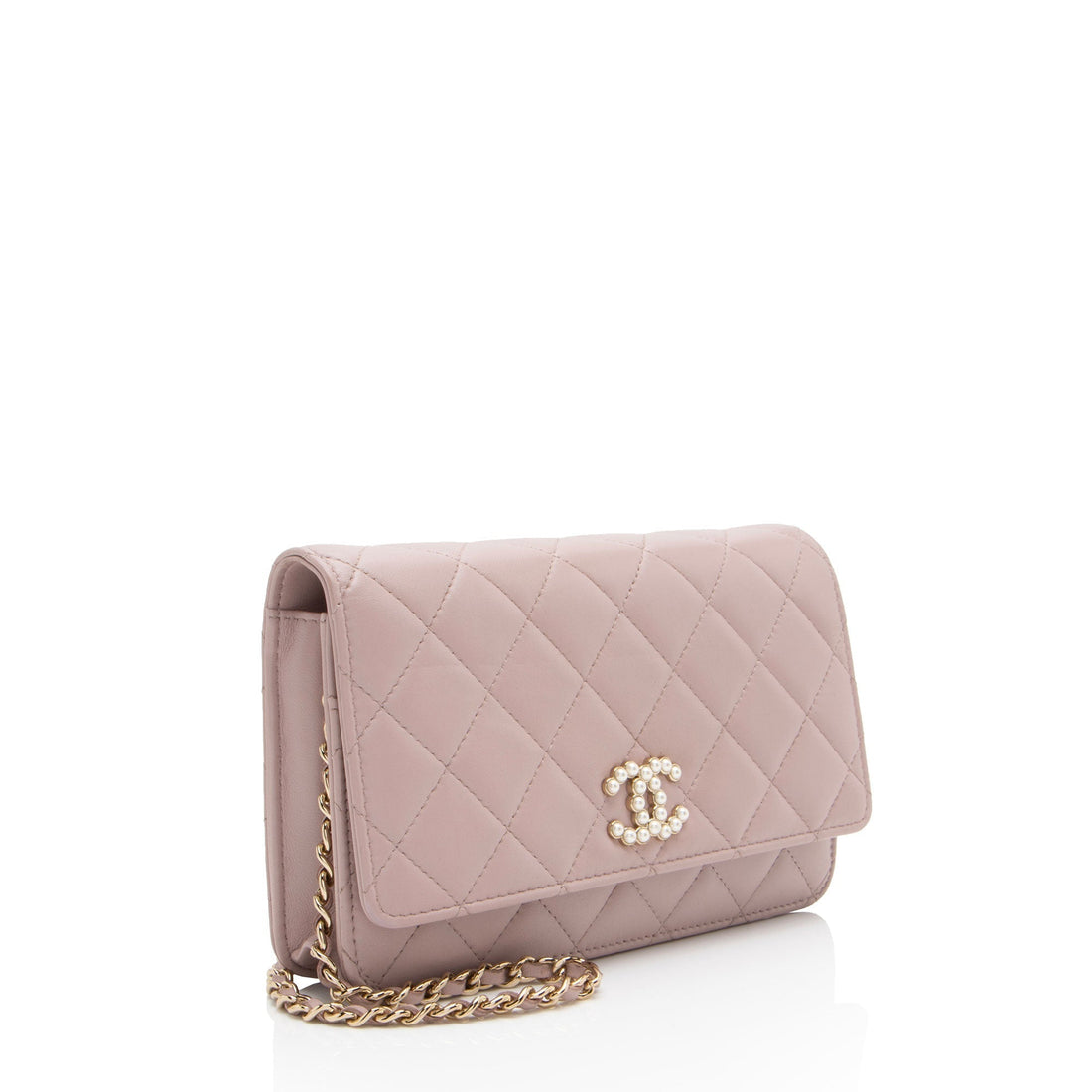 Top Quality Chanel Lambskin Pearl CC Wallet on Chain (SHF-xRqAN6)