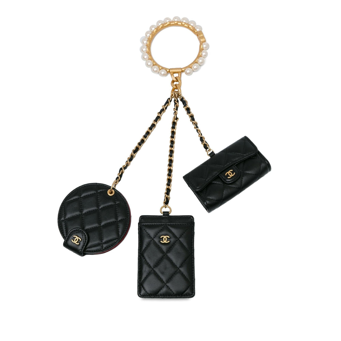 Top Quality Chanel Lambskin Pearl Crown CC Wristlet Multi Pouches (SHG-CYcxUW)