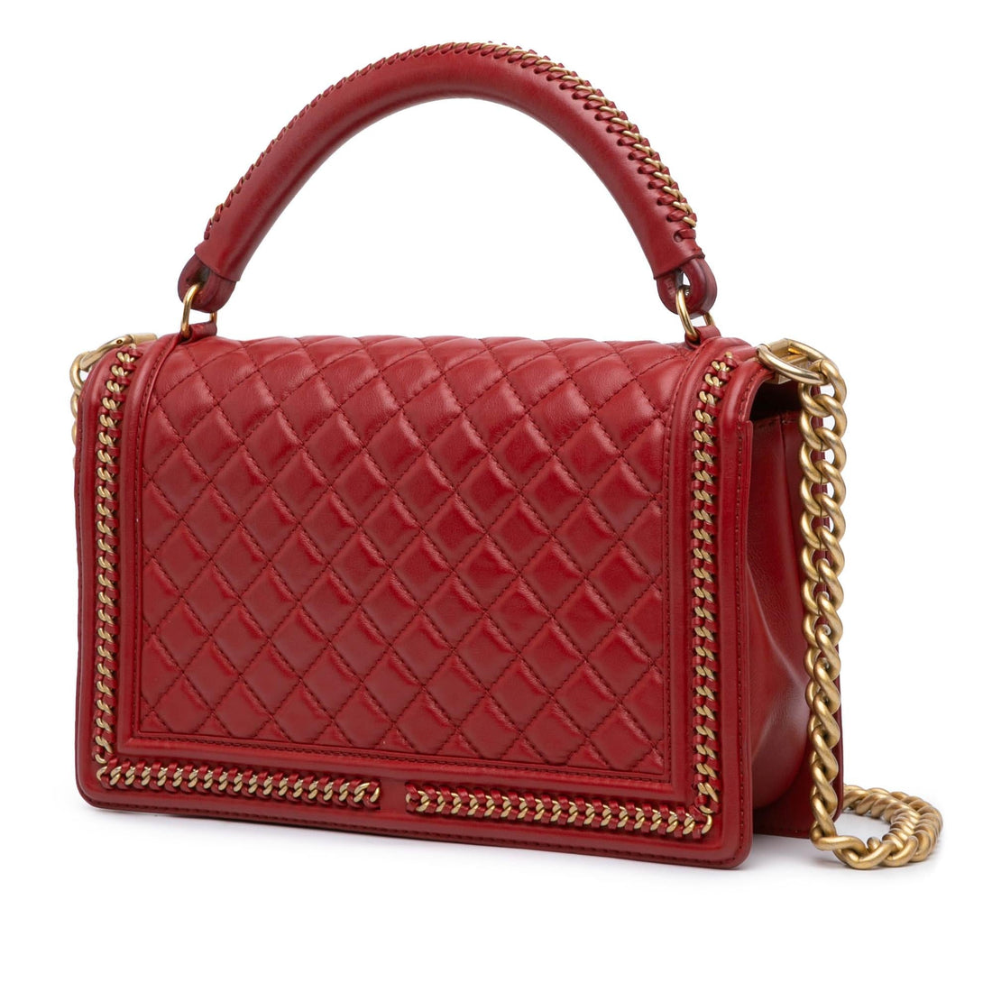 Top Quality Chanel Large Calfskin Boy Chain Around Top Handle Flap (SHG-PLnRDp)