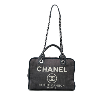 Top Quality Chanel Large Denim Deauville Bowling Satchel (SHG-qtePh4)