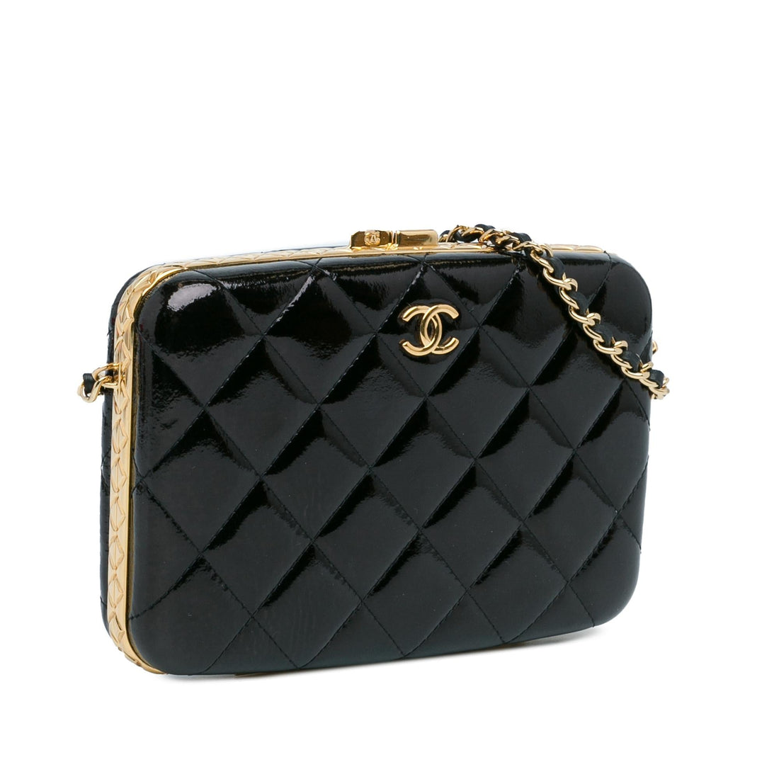 Top Quality Chanel Large Glazed Goatskin Box With Chain (SHG-QolUGP)