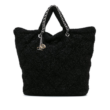 Top Quality Chanel Large Quilted Knit Pluto Glitter Satchel (SHG-6bdDWA)